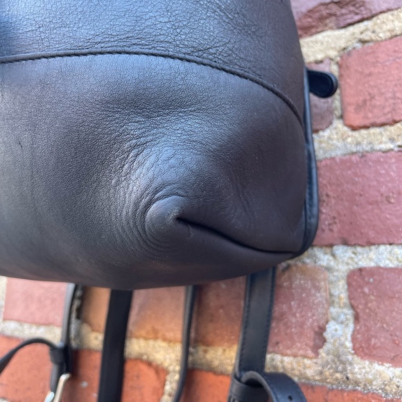 Vintage Coach 9791 Black Leather Backpack The Daypack Style Rucksack Drawstring. - Picture 11 of 16
